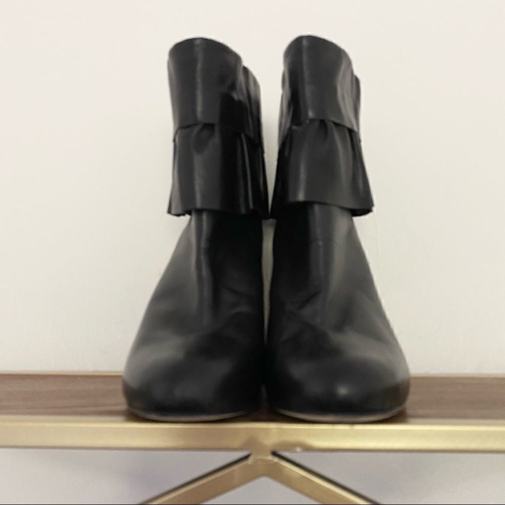 🖤Butter Italian Leather Ruffle Boho Booties 6.5 - Picture 6 of 9